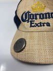 Corona Extra Beer Hat  Bottle Cap Opener Blue Tan Adjustable Snapback  Cap 