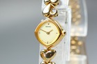  near Mint  Vintage Seiko 1e20-5280 15mm Gold Dial Bracelet Quartz Women s Watch