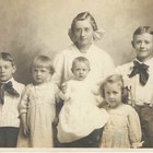 Antique Rppc Photo Edwardian Children Siblings Round Glasses Bows Postcard