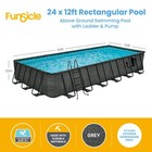 Funsicle 24 x12 x52  Oasis Rectangle Outdoor Above Ground Swimming Pool  Gray
