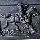 Antique Cast Iron Letterbox Post Office Door Horse Rider With Postal Bags 11x7 5
