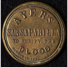 1862 Ayer s Sarsaparilla Medium 1   Encased Postage Franklin Stamp Vf