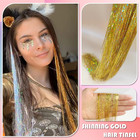 Champagne Gold Hair Tinsel Kit 48 Inches 1200 Strands With Tools And Instruction