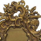 Antique Victorian Ornate Cherubs  Brass Picture Frame Holds 2 1 2  X 3  Picture