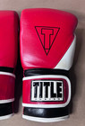 Title Boxing Gel E-series Training Gloves Red Black Leather Sparring Heavy Bag