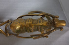 Vintage Solid Brass Christmas Reindeer And Sleigh 22    Long 6 Pcs 