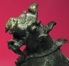 Antique Vintage Burmese Chinthe Guardian Lion Solid Bronze Statue Foo Dog Shishi