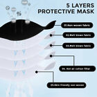 10 40 Pcs Black white 5-layer Face Mask Mouth   Nose Protector Respirator Masks 