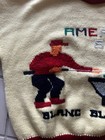 Vintage Blanc Bleu Sweater Billiard Pool Retro 80   s New Wave Mcm France Sport