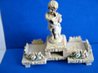 Vintage Italy Ivorine  celluloid  Oil   Vinegar Bottle Holder  Open Salt Stand