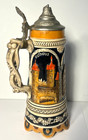 Vintage German Lidded Musical Beer Stein W  Thorens Movement Frankfurt Der Romer