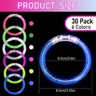 30 Pack Glow Sticks Bracelets 6 Color Led Bracelets light Up Bracelets Glow P   