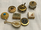 Vintage Decorative Trinket compact pill Box Etc Collection Lot Of  8