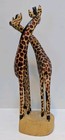Hand Carved  Hand Painted 12  Necking Giraffes Art Sculture