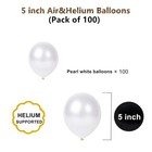 Mini White Balloons 100 Pcs  5 Inch Latex  Wedding Birthday  White