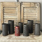 Antique Primitive Metal Round Graters Lot Of 7 Kitchen Tools Great Patina 1901