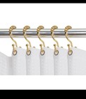 Utopia Alley Shower Hooks - Double Shower Curtain Rings For Gold