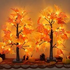 2 Pack 24 Inch Artificial Lighted Maple Tree With 48 Leds Timer Fall Style 3