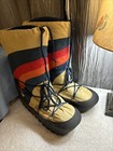 Vintage Blue multi Rainbow Stripe Moon Boots Lace Up Made In Korea Men s Sz 7-8