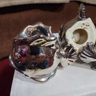 Vintage Mcm Platinum Luster 5-piece Hostess Set - Czech Swan   Japanese Fish