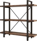 3 Tier Bookshelf Modern Rustic Open Bookshelf Office Wood - Distressed Brown
