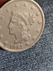 1843 Large Cent  Braided Hair  Vf   Details