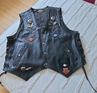Vintage Harley Davidson  Heritage Concho Vest Black Laced Leather Usa Mens Xxlg