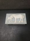 Vintage Stone Trinket Jewelry Box Budweiser Clydesdales Special Edition