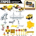 276 Pcs Construction Race Tracks Toy For Kids Truck Car Engineering Road Playset