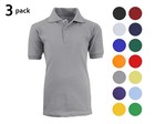 3 Pack School Uniform Polo For Boys Choose Shirts Color - Sizes 4-20 Nwt