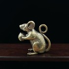 Tabletop Figurine Gift Brass Mouse Animal Statue Sculpture Home Decor