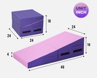 Gymnastics Mat Incline Tumbling Mat Folding Exercise Wedge Mat For Home Gym Pink