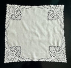 Vintage Handkerchief Linen   Lace Corners  Wedding Bridal White