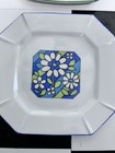 Vintage 70s Colorful Daisy Set Of 4 7 5    Mcm Groovy Plates Octagon Hippie Boho