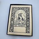 Antioch Bookplates Ex Libre Book Gnome Design Gummed Label Vtg Box Of 50