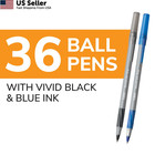 Bic Round Stic Grip Xtra Comfort 36 Count  pack Of 1   Black And Blue