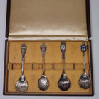 Set 4 Vintage Souvenir Spoons 90 Ehj 800 Ehj  C  Widmann German Sterling
