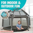 Pop  n Go Playpen For Toddler s  Kids   Pet s Canopy   Travel Bag  Anchors grey