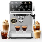 4-in-1 Espresso Machine Coffee Maker Combo W  Milk Frother Cold Brew Over Ice