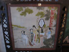Vintage Possibly Antique Chinese Or Japanese Painting On Silk Of Various Women