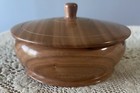Cherry Wood Turned Bowl W  Lid Handmade And Polished Local Iowa Artisan