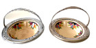 Two Deco 1931 Chrome And Pottery Serving Bowls  Prohibition Era  Vintage 