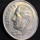 2000 P 10c Roosevelt Dime  Off Center  Many Die Chips And Pastel Toning  10-0101