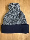 Dallas Knit Pom Beanie Winter Hat Gray navy