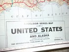 Large Original Colored Wall Map Of The United States C  1926