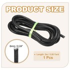 7mm Round Braided Leather Cord For Crafts Jewelry Making  Black 3 Yards 
