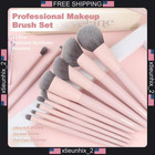Professional Makeup Brush Set 12pcs Pink With Case And Mirror