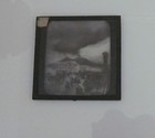 Glass Magic Lantern Slide People Escaping Volcano C1890 Italy Veusvius Or Etna 