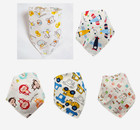 Baby Bib Cotton Triangle Burp Cloth Double Layer Snap Button Pretty Pattern