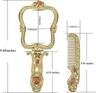Nerien Antique Mirror Comb Set Vintage Metal Handheld 9 5 l X 4 2 w  A - Gold 